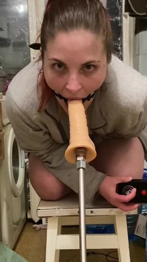 fuck machine through a mouth ring