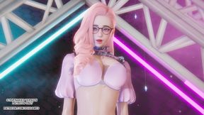MMD Purple Kiss - Nerdy Seraphine Sexy Kpop Dance League of Legends Hentai