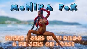 Monika Fox Fucks Holes With A Big Dildo &amp; Fingers Prolapse On Coast