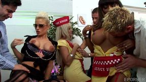 Natalli Di Angelo's Blonde Passion Ignites in Raunchy Group Ecstasy