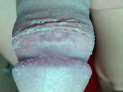 Showing smegma under foreskin and dirty smelly cock jerking off