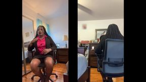 Black Baby Danae in Sexy Skirt Suit Hitching up Her Skirt