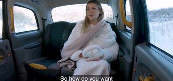 Lingerie model Angelique Lapiedra flashes her wet pussy after helping herself to my c