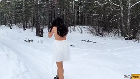 Blazing hot sex in a frigid winter wonderland with sultry snow-kissed skin