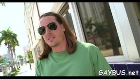 Oral stimulation with a horny homosexual stud