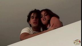Two lustful brunettes get smashed in a XXX trio