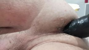 Black King Cock Dildo Fucks His Ass in Hardcore Anal Solo Scene