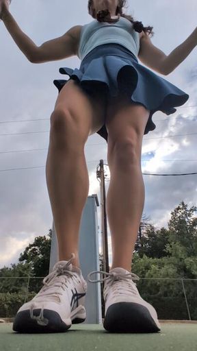 Sock strip after tennis.