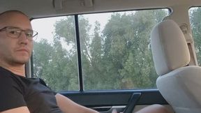 Solo Male Masturbating In Car
