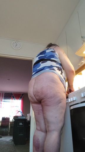 Thrilling moment from "Gangstazz Close-Up Cooking Big Sexy Ass Hanging Balls Real Tits"