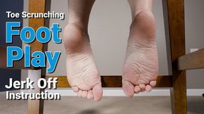 Foot Worship Jerk Off Instruction Barefoot Toe Scrunching Footplay Under Chair - Kylie Jacobsx - MP4 1080p HD