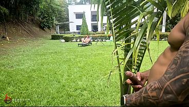 Lusty boss gets gangbanged by gardener and other men while wearing lingerie