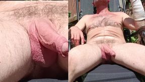 Stripping Naked, Sunbathing, Masturbating, Cumming as Neighbour Watches - Rockard Daddy