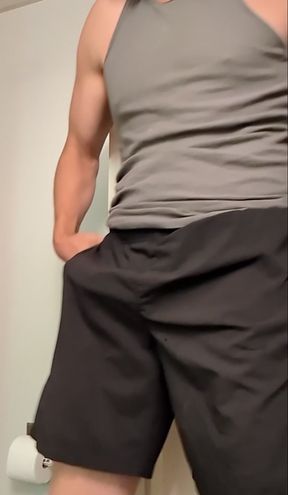 Tall man with a big dick shows off his thick girth