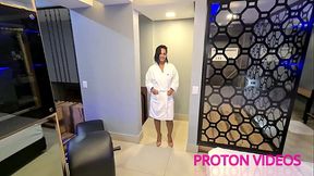 Brazilian brunette doing an erotic massage