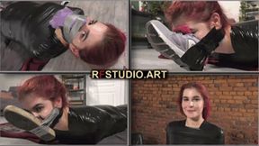 Pandora in tight mummification - Humiliating shoes and socks sniffing - Part 2 (UHD 4K MP4)