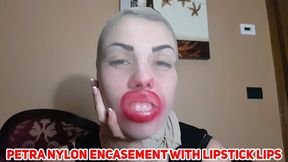 Petra nylon encasement with lipstick lips - FULLHD