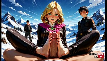 Sexy blonde has rough sex in the Alps with cosplay partner