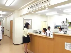 Busty Japanese teen Aimi Irie deepthroats her doc