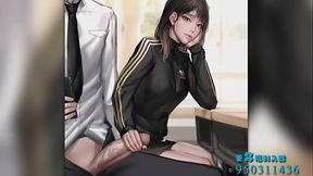 自習課上和同桌沒羞沒臊的在後面做愛，同桌撅起鯊魚褲就把她的穴騎在我的硬屌上