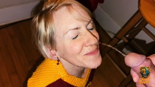 Gentle Pee Facial for my Submissive Wife