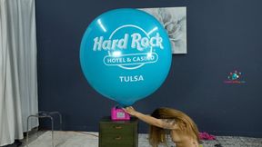 Cinthya Stretches Then Pops Hard Rock Balloons 4K (3840x2160)