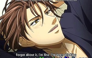 Sexy anime gay man with a muscular body having anal sex