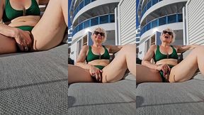 je me chauffe ma petite chatte sur le bateau