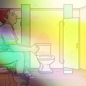 AUDIO ONLY - Gay bathroom dirty talk, straight male gets shemale JOI