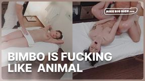 Brunette Bimbo Rides Cock Like a Fucking Slut
