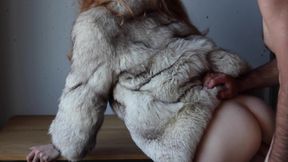 I can't wait to fuck you in this incredible fur coat! My horny big dick is ready now