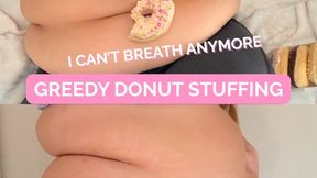 Fat Blonde Young BBW Greedy with Big Belly, Boobs, Ass and Thighs Donut Stuffing: Breathless & Immense Bloat!