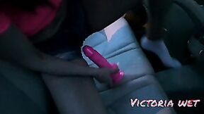 Victoria Wet masturbates a dildo in the car