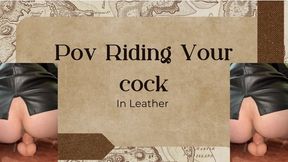 pov riding dildo in leather