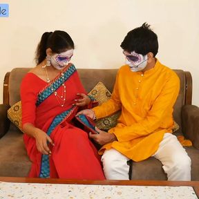 Desi Sali Sapna turned horny while celebrating festival with jiju