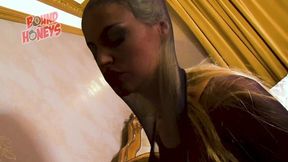 Naughty Fully Covered Nylon Fetish Blonde 4K