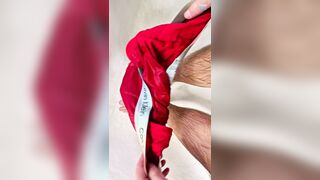 Coming in Douche, Peeling Off Humid Lingerie & Sitting Down