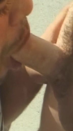Deep Rimming Tgirl Ass on Balcony Throbbing Cock Sucked Sloppy