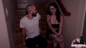Goth slut has an anal hookup with a stranger at a house party
