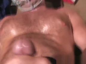 Hairy Buff Football Coach Wanking His Dick