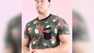 Muscular alpha male Brad strips naked after an interview