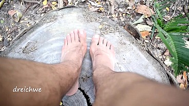 Feet in cut trunk