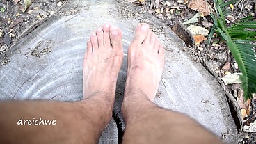 Feet in cut trunk