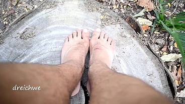 Feet in cut trunk
