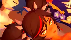 Ghost and Maid Battle with Sensual Mouths in Hot Hentai Showdown