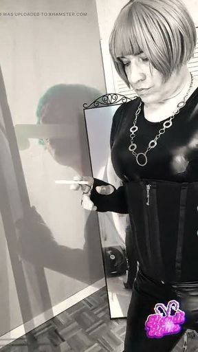 Sissy Slut Kandi plays with herself and her cigarette PMV