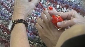 Diane Paints Her Toes, Sexy Small Feet With High Arches