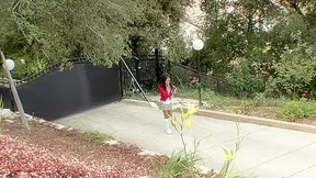 Sexy teen with white socks takes a hard pounding from a big cock