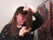 Hair Journal: Combing Long Curly Strawberry Blonde Hair - Week 3 (ASMR)