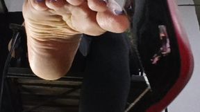 Beautiful Alicia leaves her stiletto heels dangling from the tips of her toes (2)